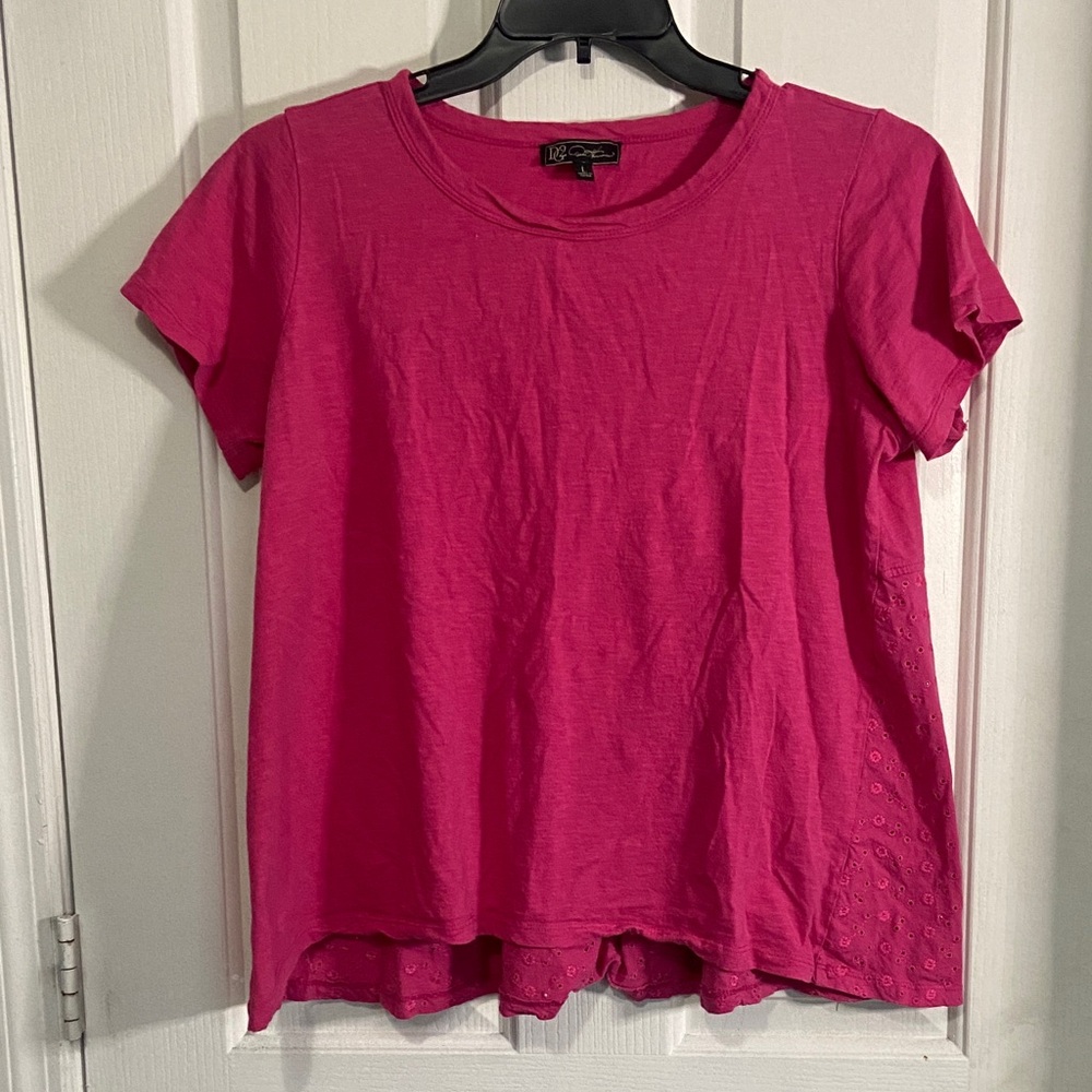 DG2 by Diane Gilman Hot Pink Short-Sleeve Tee
